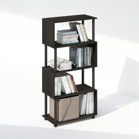 Étagère à Livres, Bibliothèque à 5 Niveaux, Bibliothèque en Forme de S, 30.0(P) x 59.7(L) x 121.9(H) cm, pour Salon, Chambre, Bureau à Domicile, Espresso Noir (1/5)