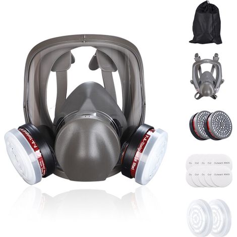 Tonchean – Wiederverwendbare KN95-Vollgesichtsmaske – Schutz vor organischen Gasen und Dämpfen – Ergonomisches Silikondesign – Doppelter Aktivkohlefilter