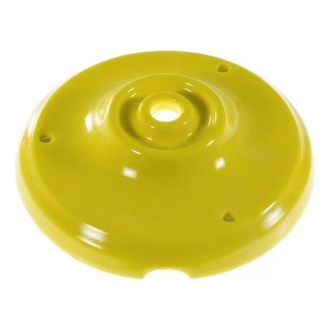 Rosace Plafond Porcelaine Jaune Vintage : Fixation unique avec Passage de Câble - Alliant Esthétique et Fonctionnalité