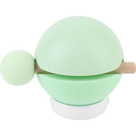 Veilleuse en bois en forme de poisson, 3 niveaux de luminosité, rechargeable, mignonne, en silicone, avec autocollant marteau pour chambre, verte (1/5)