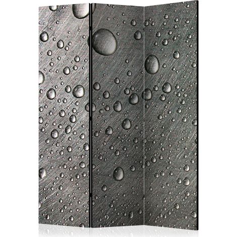 Paravento - Steel surface with water drops [Room Dividers] - 135x172 (1/4)