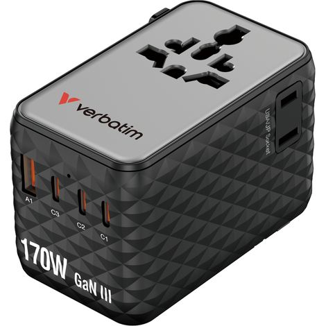 Reiseadapter Verbatim 170W GaN Technologie (1/4)