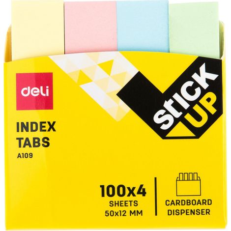 DELI Indices adhesivos 4x100h 50x12mm colores surtidos pastel