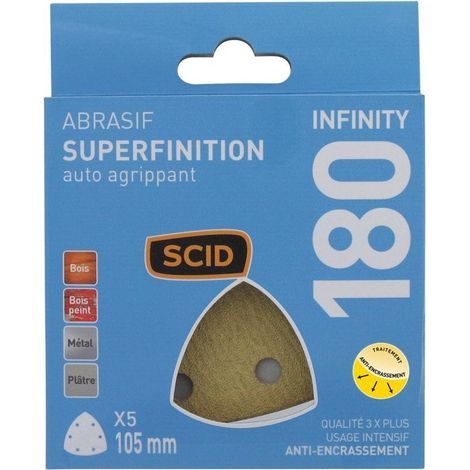 Patin Delta Auto-agrippant Fixation Auto-agrippante, 6 Trous, Grain 180 - Scid (1/2)