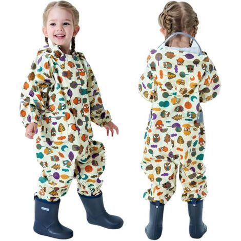 Regenkombi für Kinder (1–3 Jahre) – Leichter Regenmantel aus Polyester – Versiegelte Nähte und Reflektorstreifen – Verstellbarer Bund (1/5)