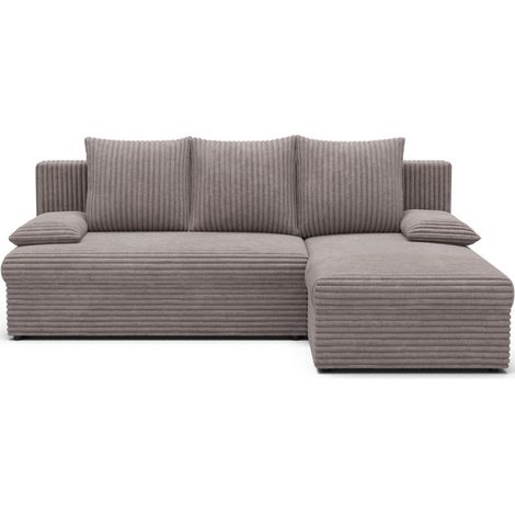 Sofá de esquina Gris 3 plazas 3 plazas con baúl 206x90x146cm GINA (1/5)