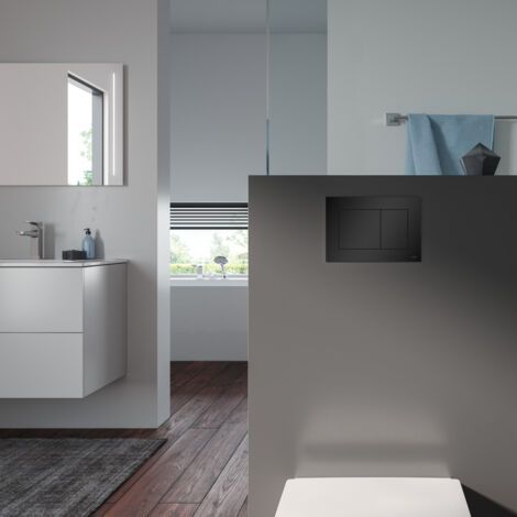 Pannello di comando WC TECEnow per tecnica a doppio gruppo, nero opaco 9240407 (1/4)