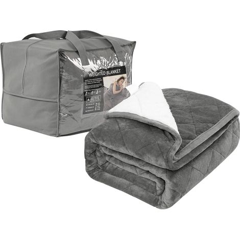 WOLTU Manta con Peso de 11 kg Manta Pesada Ansiedad para Adultos Manta Sofa Invierno 150x200 cm Manta Cama Suave de Franela Alivio de Estres Gris (1/5)