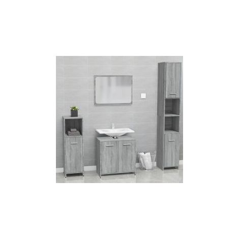 Meubles de salle de bain Sonoma gris Bois d'ingénierie (1/5)