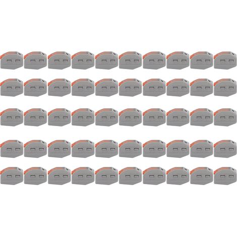 50 Connecteurs de Fil Conducteur 2 Ports, Kit de Bornes à Levier Orange pour Câblage (1/5)