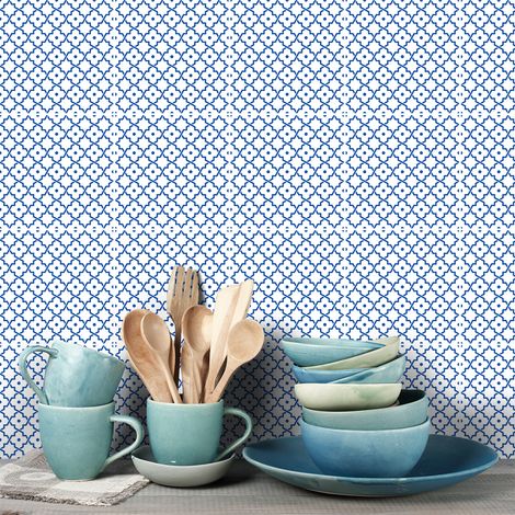 Sticker Mural Carrelage adhésif Cuisine Salle de Bain - 9 STICKERS CARREAUX DE CIMENT ORIENTAL TATAOUINE - 9stickers20x20cm (1/5)