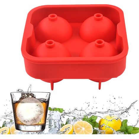 Kugelförmige Eisform – für Whisky und Cocktails – 6 Fächer – lebensmittelechtes Silikon – Durchmesser 5,5 cm (1/5)