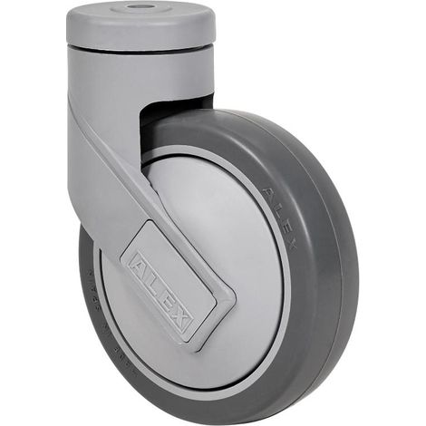 rueda giratora agujero m10 21hc125cp-pgaisb goma gris eje bolas (1/2)
