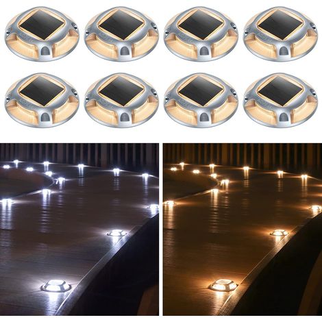 Spot Solaire Extérieur – 8 Pièces, IP68, 2 Modes, Allée (1/5)