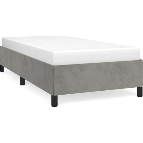 Maison Exclusive - Struttura letto senza Materasso Grigio Chiaro 100x203 cm singolo XL Velluto (1/5)