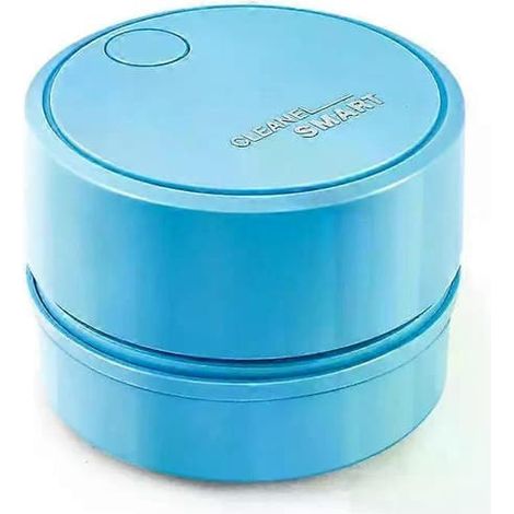 Aspirateur portable, mini aspirateur de table, nettoyeur de poussière, balayeuse, outil de dépoussiérage pour bureau, voiture, maison, ordinateur, portable, bleu (1/5)