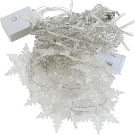 Guirlande Lumineuse LED Flocon De Neige - 96 LED - 8 Modes Flash - Alimentation USB - Décoration Festive Intérieure Extérieure - 1 Pièce (1/4)