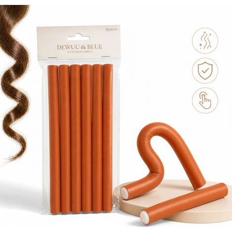 Bigoudis en latex pour cheveux bouclés et ondulés, longs, 16 mm D&B (1/5)