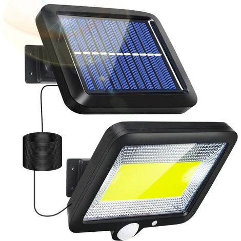 Lampe Solaire Exterieur, Lumière solaire extérieure avec détecteur de mouvement LED Eclairage Exterieur avec Detecteur étanche Sans Fil Spot IP65 avec 3 Modes pour Jardin Patio Garage (1/5)