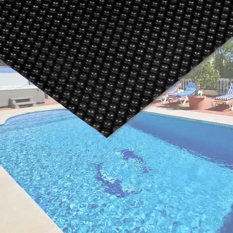 Bache à bulle été 400µ noire pour piscine 6 x 4 m (1/2)