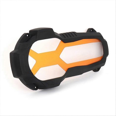 Motorradscheinwerferschutz, fluoreszierend orangefarbene Abdeckung (transparent) (1/5)