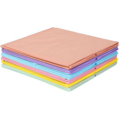 6PCS Cubes Rangement Tissu Non Tissé Coloré Pliable – Set Bacs Organisation Vêtements Couvertures Jouets (1/5)