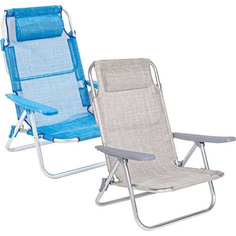 Silla de playa azul con bracciolos 626378