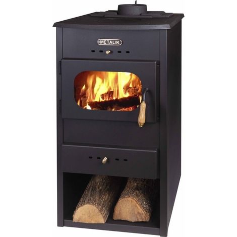 Poêle à bois Metalik Hit 8,6 kW avec plaque en fonte – chauffage de la maison