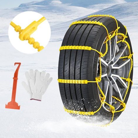 10 chaînes à neige universelles, réglables, largeur pneu 165-275 mm, pour voiture camion SUV, usage hivernal (1/5)