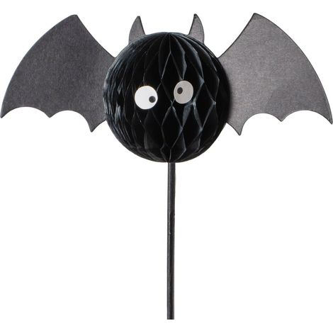Fledermaus a. Stab schwarz L: 15 cm B: 5 cm H: 27 cm