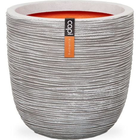 Capi Europe Übertopf Rib NL Kugel Elfenbeinfarben mit Isilierschicht Ø 43 cm - Kunststoff (1/5)