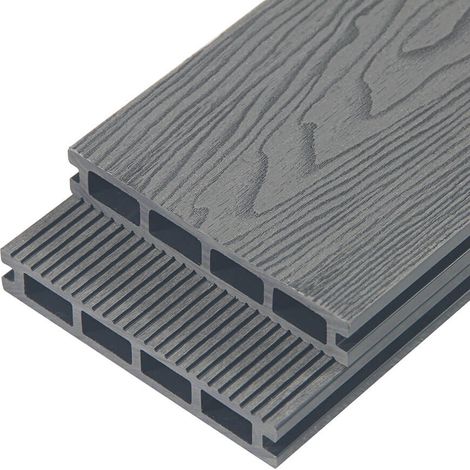 Home Deluxe - Lames de terrasse en WPC SAMANA PREMIUM - Anthracite, 10 m² - Sous-construction et accessoires complets inclus I Sol de terrasse Bordure de piscine Revêtement de balcon
