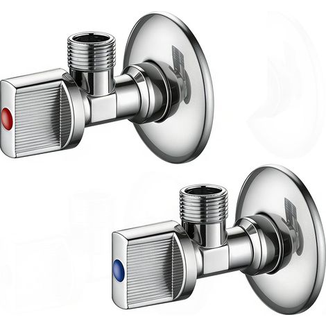 Robinet d’Arrêt Équerre 1/2" x 3/8", Lot de 2 (1/5)