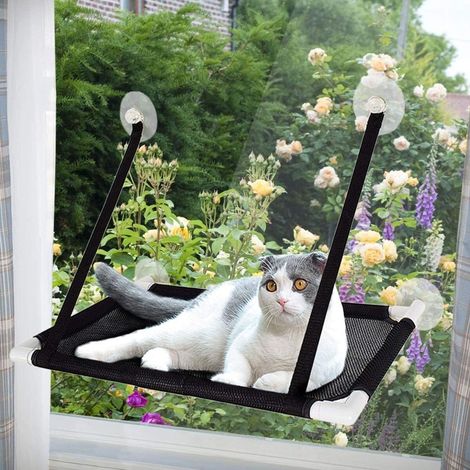 Fenster Katzenhängematte für Katzen bis 23 kg extra Stabiler Fensterliegeplatz für Katzen Katzen Fensterliege Katzenliege Fenster Platz (1/5)