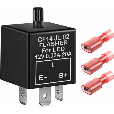 Relais de Clignotant Electronique Réglable à 3 broches CF14KT pour Ampoules de Clignotant LED de Voiture de Moto (1/5)