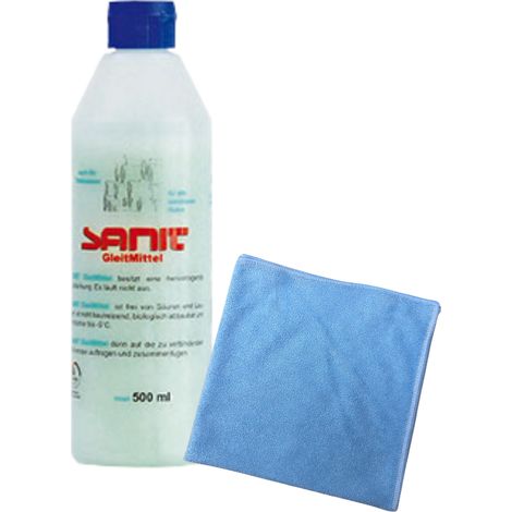 BADfabrik24 Sanit Gleitmittel Flasche 500 ml 3087 + Mikrofasertuch