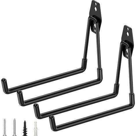 2 Stück Wandhaken, robuste Garagenhaken, Stahlhaken für Gartengeräte, groß
