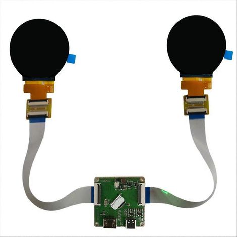 Runder 2,1-Zoll-Bildschirm, Dual-IPS-Bildschirm mit 480 x 480 Pixeln, Dual-Rund-LCD-Modul, SPI-RGB-Schnittstelle für Smart Home (2. Generation). (1/5)