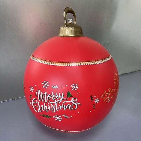 Boule de Noël gonflable décorative de 60 cm en PVC, géante, pour sapin de Noël, sans lumière. (1/5)