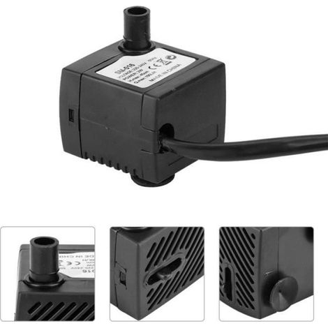 Pompe A Eau Submersible - 150 L/H - 2 W - 220-240 V EU / 110 V US - Pour Aquarium Et Bassin - 1 Unite (1/4)
