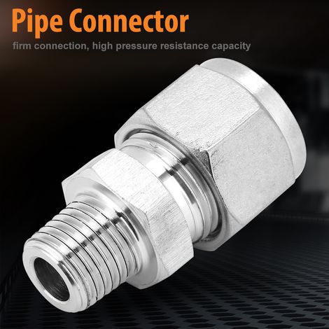 Raccord de tuyauterie en acier inoxydable SS304, filetage mâle 1/4NPT pour eau, huile et gaz (1/4-12) (1/3)