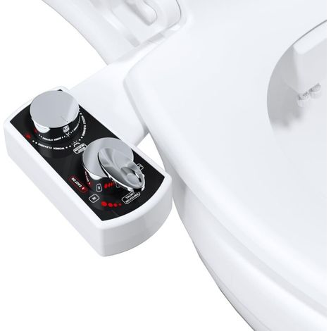 Attachment de siège de toilette bidet, bidet pulvérisateur chaud et froid non électrique mécanique, double buse auto-nettoyante, bidet à jet d'eau douce pour toilettes