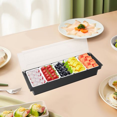 YISSALE - Werkzeug - Gewürzspender mit Fächern - vielseitiger Vorratsbehälter für Obst, Gemüse, Nüsse, Süßigkeiten und Gewürze, große Kapazität, leicht zu reinigen, ideal für Küche, Restaurant, Bar un (1/5)
