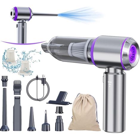 Aspirateur Voiture Puissant sans Fil, 4-en-1 Aspirateur à Main Mini Portable, 16000pa Multifonctionnel Aspirateur Voiture sans Fil,avec 3 Niveaux,pour PC,Maison,Voiture,Bureau,canapé (1/5)