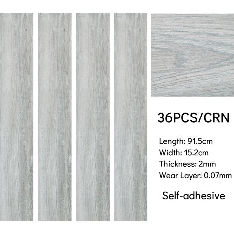 36 Pcs Realistic Wood Effect Self Adhesive Flooring (1/5)