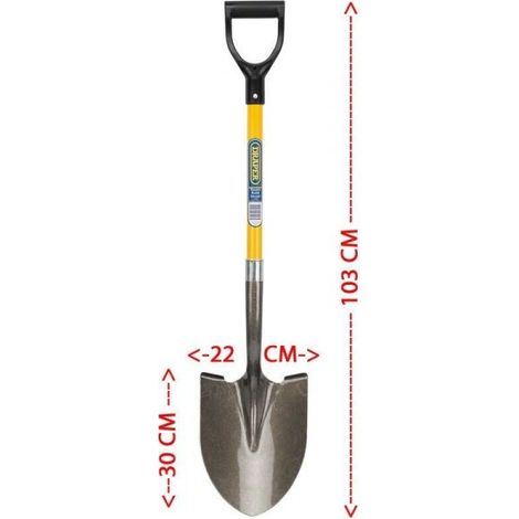 Draper Round Point Shovel with Fibreglass Shaft 1030 mm vanga da fiume per oro