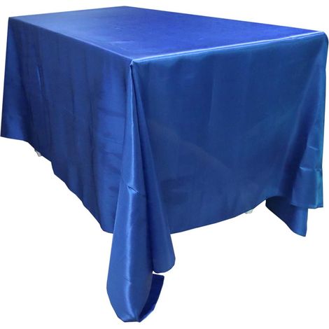 1 Nappe Satin 145x320cm Rectangle Bleu Royal Pour Mariage Fête (1/5)