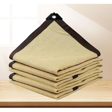 6x4m Hitzeschutznetz, rechteckiges Sonnensegel, 3x3m quadratisches Schattierungstuch mit Ösen, Wärmedämmnetz, Balkon-Sichtschutznetz, Beige - 2x6m (1/5)
