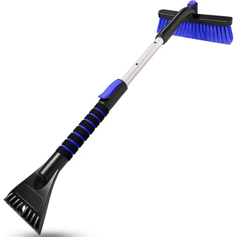 Raclette à glace avec pelle à neige pour pare-brise de voiture, pelle à neige extensible améliorée avec poignée en mousse pour fenêtre de véhicule, camion ou SUV — Bleu (1/5)