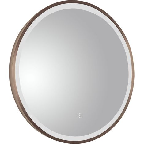 JTP Vos Bathroom Mirror 600mm Diameter With Light - Brushed Bronze